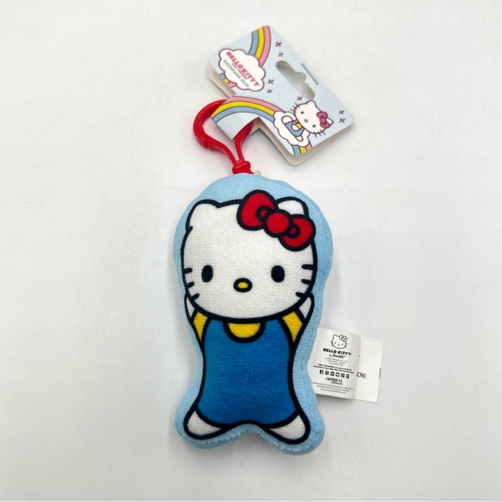 New‎ HELLO KITTY Sanrio Licensed 2023 Cute Plush Backpack Clip Blue Red White